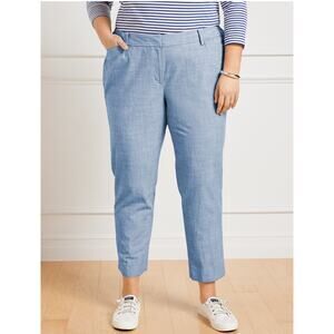 Talbots 16W The‎ Weekend Chino Crops Newport Chambray Flat Front Beachy Luxury
